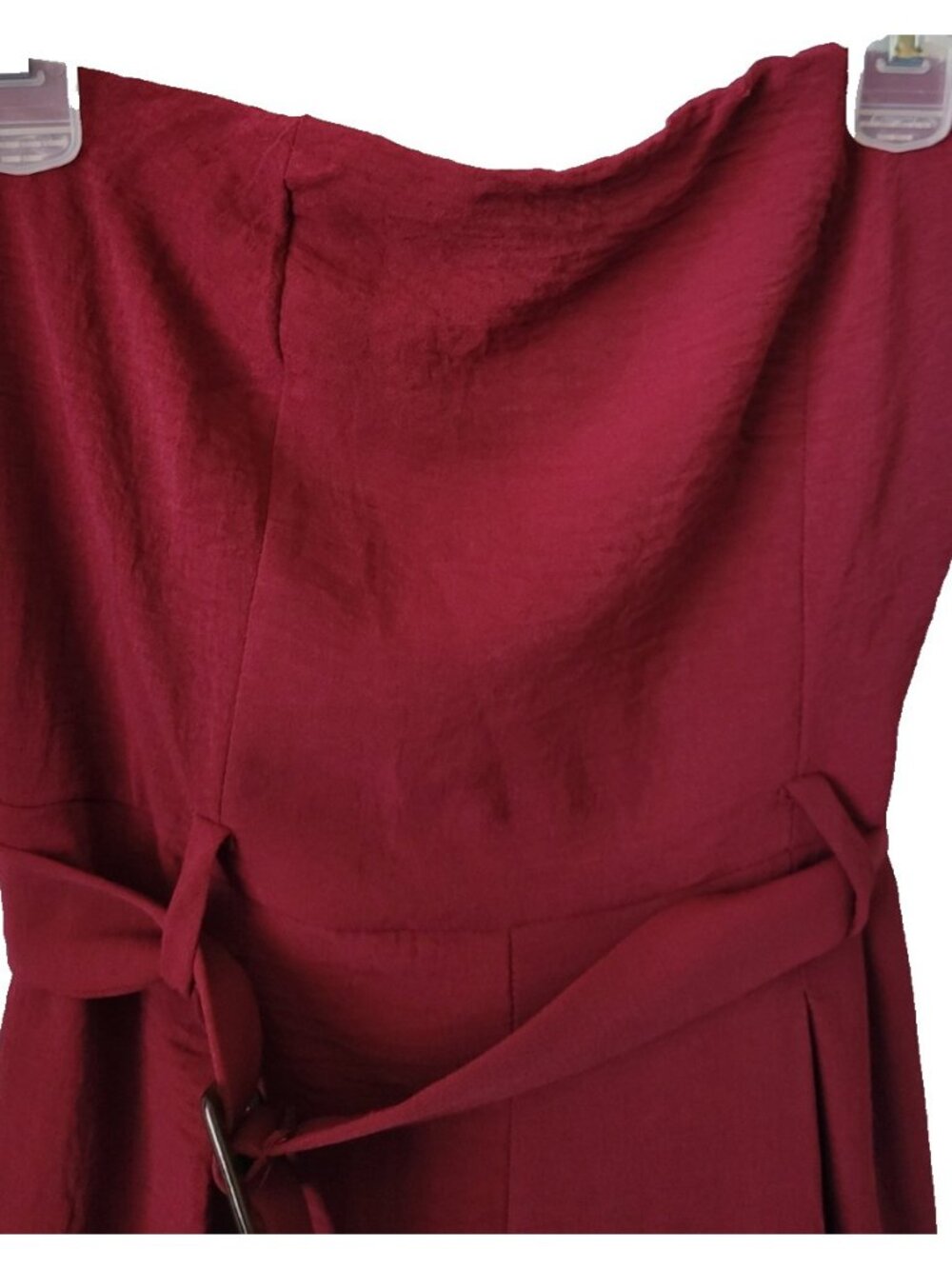 NEW Monteau Los Angeles Strapless Tube Jumpsuit Med. crepe bandeau burgundy chic - Picture 4 of 15